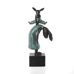 Resin Vaulting Horse Figurine, Bronze & Green – 43 Cms