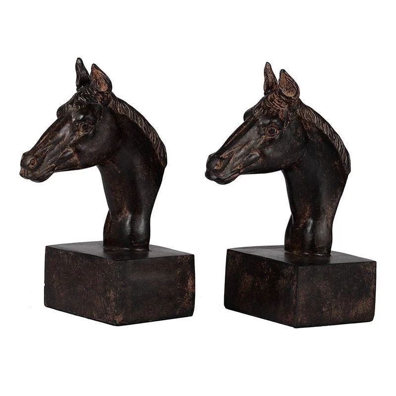 Tyson Horse Bookend, Brown – Set Of 2 1 Tyson Horse Bookend, Brown – Set Of 2