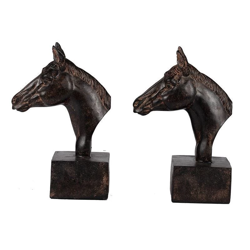 Tyson Horse Bookend, Brown – Set Of 2 2 Tyson Horse Bookend, Brown – Set Of 2 - Image 2