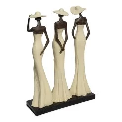 Women With Skirt Handcrafted Figurine, Cream - 43 Cm -decoration 5110401501169 3