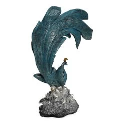 Peacock Handcrafted Figurine, Blue & Silver - 31.5 Cm -decoration 5110401501213 3