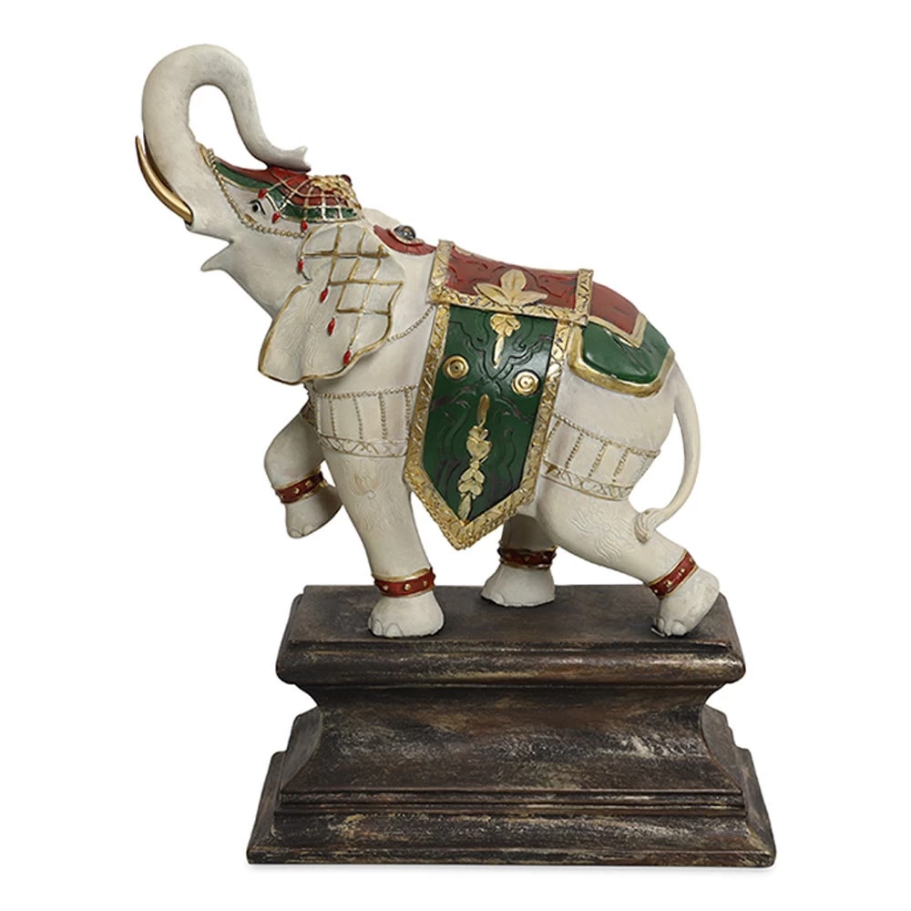 Elephant Handcrafted Figurine, Multicolour - 42.5 Cm 2 Elephant Handcrafted Figurine, Multicolour - 42.5 Cm - Image 2