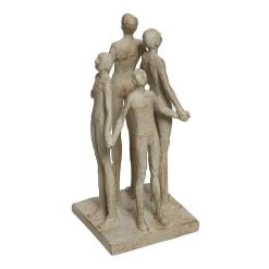Four People Handcrafted Figurine, Cream - 24.5 Cm