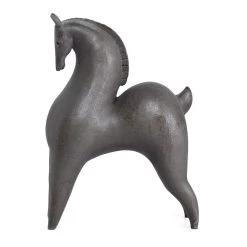 Resin Horse Figurine, Rustic Grey