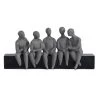 Resin Hand-Sculpted Men Décor Figurine, Grey & Black