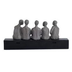 Resin Hand-Sculpted Men Décor Figurine, Grey & Black -decoration 5110401501336 3