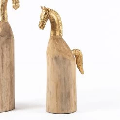 Trojan Handcrafted Decor Accent, Natural & Gold - 16x28.5 Cm