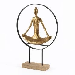 Breathe Handcrafted Decor Accent, Gold & Black - 41x57.5 Cm