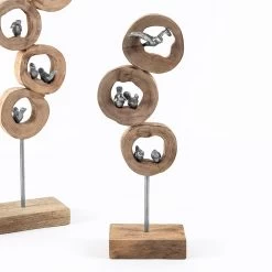 Tweet Handcrafted Decor Accent, Natural & Silver - 17x40 Cm