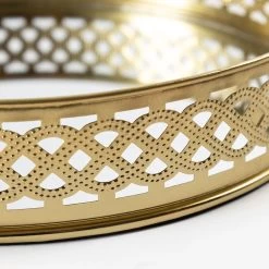 Mirat Decorative Plate, Brass & Glass Mirror - 30x5 Cm -decoration 5110402100439 3