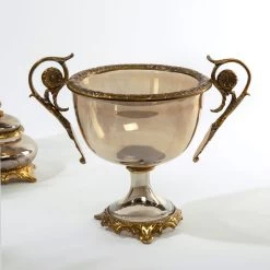 Taj Decor Bowl, Metallic & Gold - 34x23x27 Cm