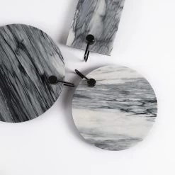 Savvy Decorative Tray, White & Pearl Black - 30x25 Cm