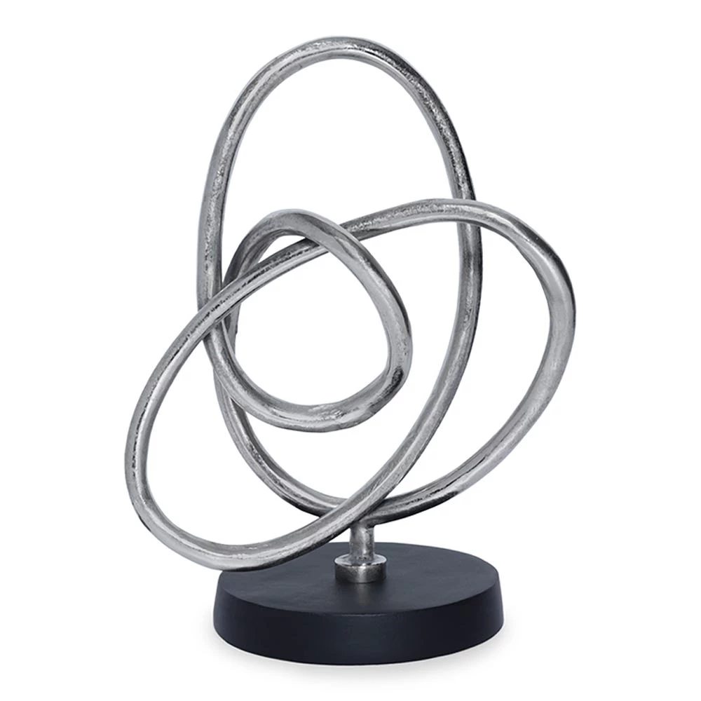 Elon Handcrafted Tangle Sculpture, Silver & Black - 29 Cm 1 Elon Handcrafted Tangle Sculpture, Silver & Black - 29 Cm