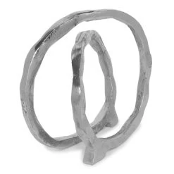 Dody Handcrafted Flat Sculpture, Silver – 25.5 Cm