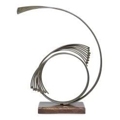Tristan Wooden Sculpture, Antique Brass