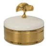 Decor Ceramic Box With Lid, White & Gold - 15x13 Cm