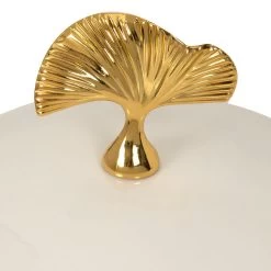 Decor Ceramic Box With Lid, White & Gold - 15x13 Cm -decoration 5110403004972 3