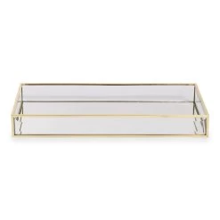 Calin Tray, Clear & Gold - 30x15 Cm