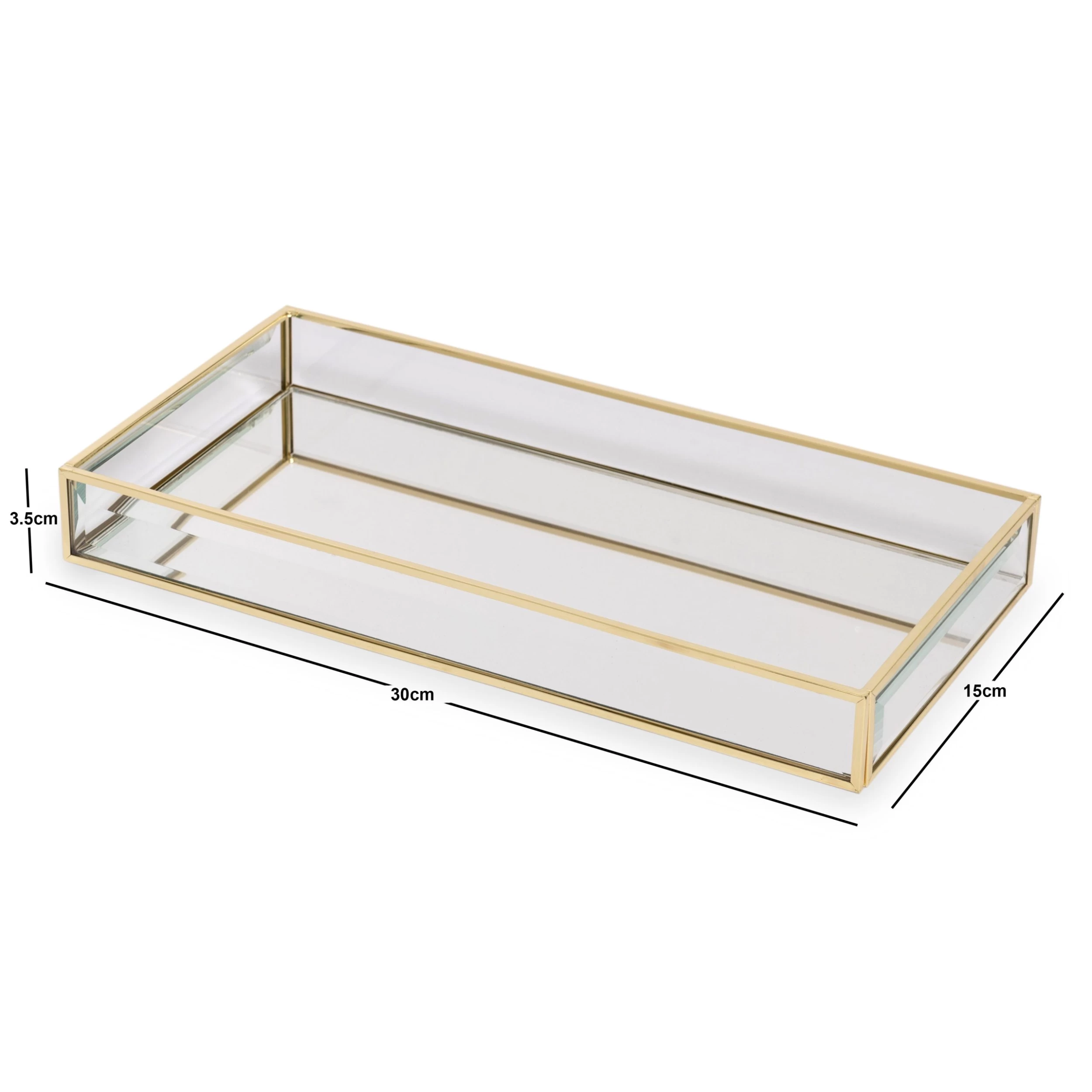 Calin Tray, Clear & Gold - 30x15 Cm 4 Calin Tray, Clear & Gold - 30x15 Cm - Image 4