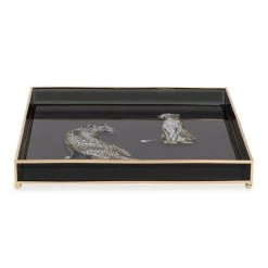 Feline Tray, Clear & Black - 30x30 Cm