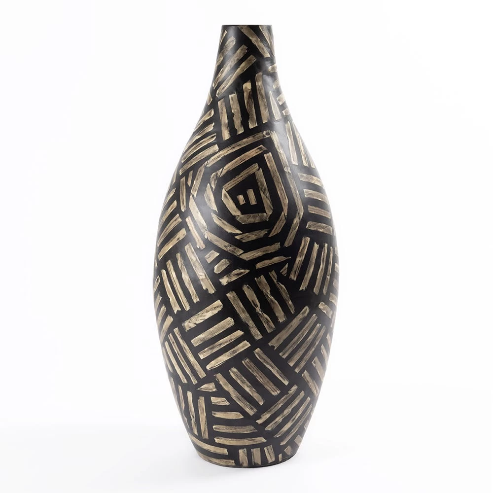Doth Vase, Black & Natural - 28x65 Cm 2 Doth Vase, Black & Natural - 28x65 Cm - Image 2