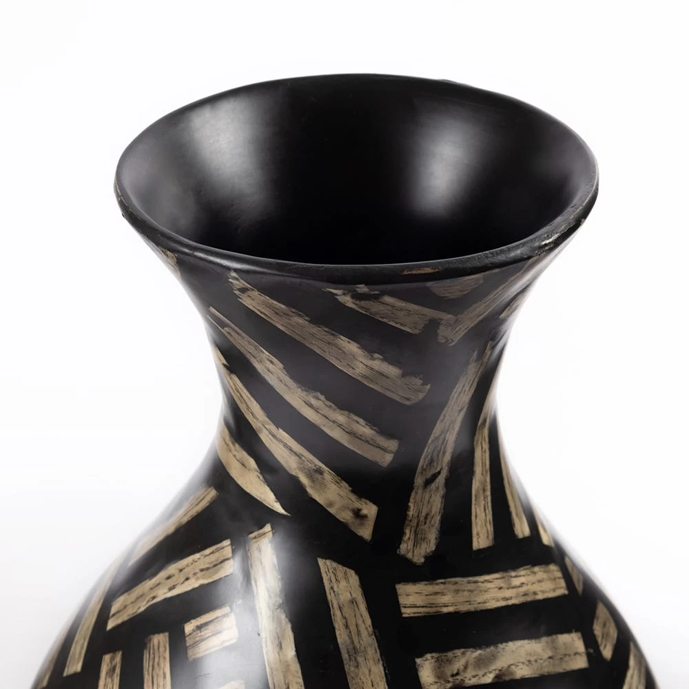Doth Vase, Black & Natural - 26x45 Cm 3 Doth Vase, Black & Natural - 26x45 Cm - Image 3