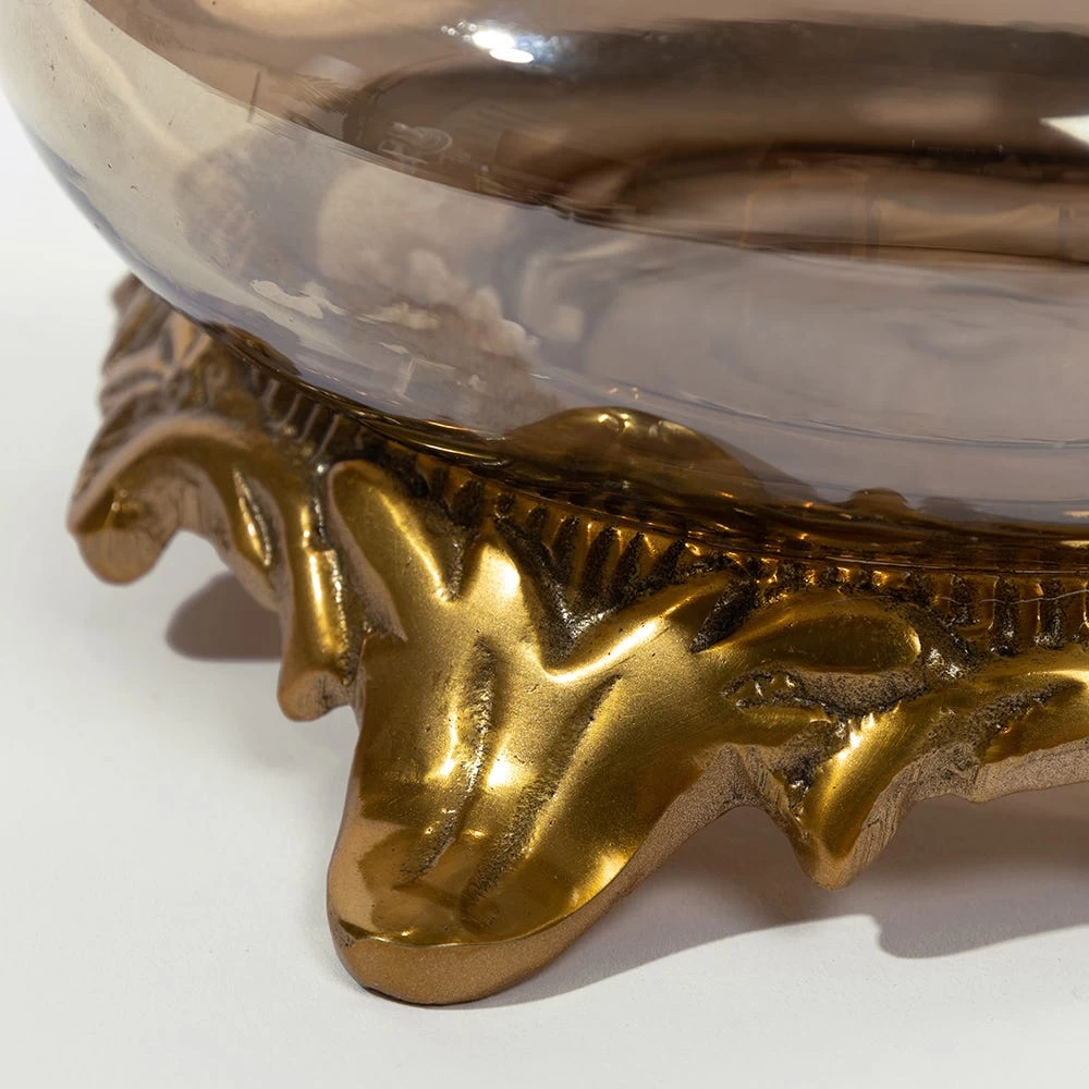 Taj Decor Jar, Metallic & Gold - 14x12.5 Cm 3 Taj Decor Jar, Metallic & Gold - 14x12.5 Cm - Image 3