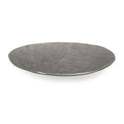 Impress Decorative Plate, Matte Silver - 44 Cm