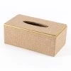 Suds Tissue Box With Cover, Cream & Gold - 26x14x10 Cm