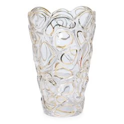 Stone Design Vase, Clear & Gold - Large