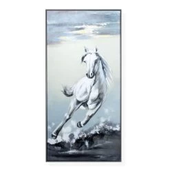 Hourse Stance Framed Art, Grey - 60x120 Cm