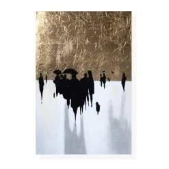 Paris Unframed Canvas Art, Black & Gold - 60x90 Cm