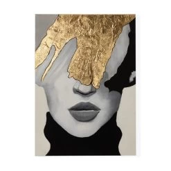 Paris Unframed Canvas Art, Black & Gold - 50x70 Cm