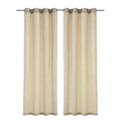 Ivy Jacquard Curtain, 140 X 240 Cms, Beige, Pack Of 2