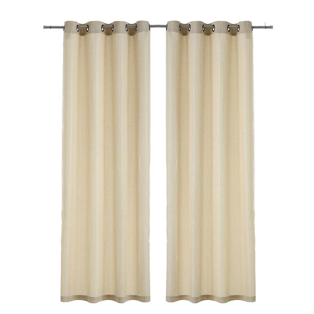 Ivy Jacquard Curtain, 140 X 240 Cms, Beige, Pack Of 2 1 Ivy Jacquard Curtain, 140 X 240 Cms, Beige, Pack Of 2