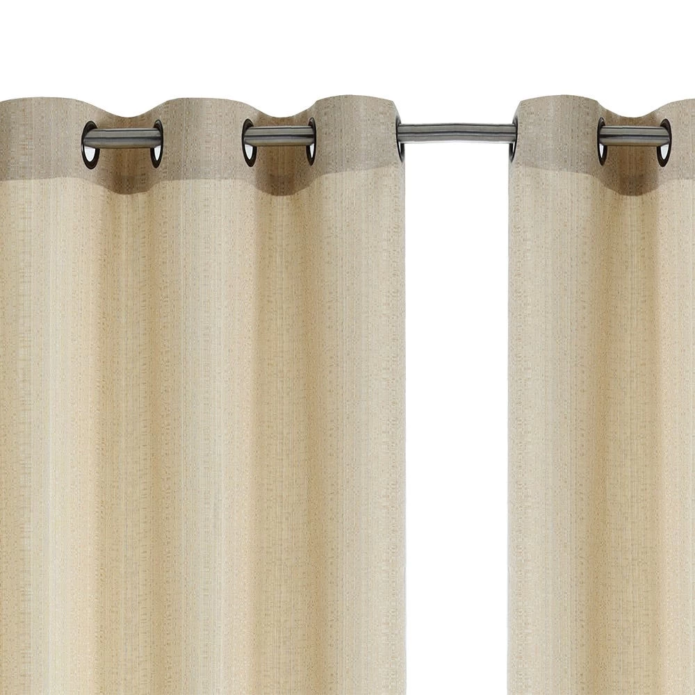 Ivy Jacquard Curtain, 140 X 240 Cms, Beige, Pack Of 2 2 Ivy Jacquard Curtain, 140 X 240 Cms, Beige, Pack Of 2 - Image 2