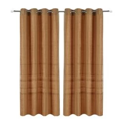 2-Piece Sack Chenille Curtain, Taupe – 135x300 Cms