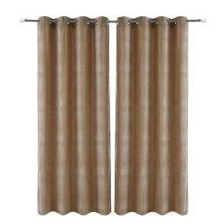 2-Piece Nora Chenille Curtain, Beige – 135x300 Cms
