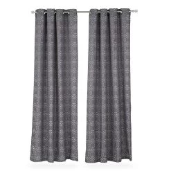 2-Piece Gris Curtain, Dark Grey - 240x135 Cms