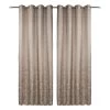 2-Piece Geo Curtain, Taupe – 140x240 Cm