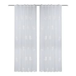 2-Piece Zaynab Sheer Curtain, White – 140x240 Cm