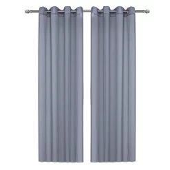 2-Piece Elm Sheer Curtain, Grey – 140x240 Cm