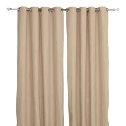 2-Piece Solar Curtain Set, Beige - 140x300 Cm