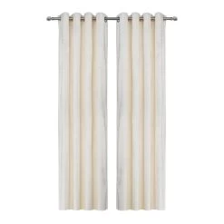 2-Piece Breeze Jacquard Curtain, Cream β 135x300 Cm
