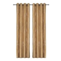 2-Piece Breeze Jacquard Curtain, Gold β 135x300 Cm