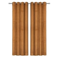 2-Piece Corduroy Curtain, Orange – 135x300 Cm