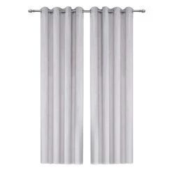 2-Piece Tiffany Curtain, Silver – 135x300 Cm