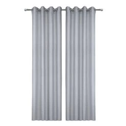 2-Piece Clint Curtain Set, Silver - 140x240 Cm