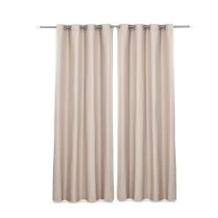 2-Piece Maliha Curtain Set, Taupe - 140x300 Cm