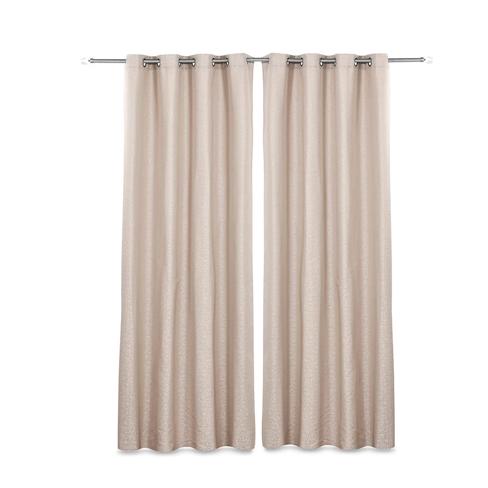2-Piece Maliha Curtain Set, Taupe - 140x300 Cm 1 2-Piece Maliha Curtain Set, Taupe - 140x300 Cm